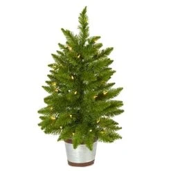 Nearly Natural 2’ Providence Pine Prelit Artificial Christmas Tree