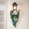 Northlight 24" Unlit Blue/Silver Peacock and Poinsettia Artificial Christmas Teardrop Swag -Outlet Xmas Decor Tree Store GUEST e300bf3b 9640 421f 9ade 4ead1bcec215