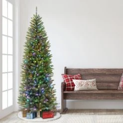 7.5ft Puleo Pre-Lit Slim Fraser Fir Artificial Christmas Tree Clear Lights