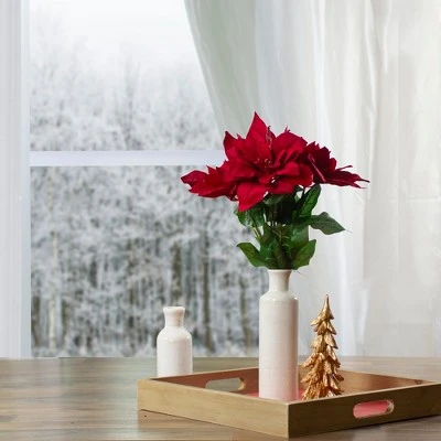 Northlight 20" Red and Green Artificial Poinsettia Christmas Pick 3 Northlight 20" Red and Green Artificial Poinsettia Christmas Pick