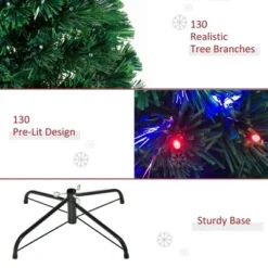 HOMCOM Fiber Optic Artificial Fir Christmas Tree, LED Pre-Lit Holiday Decoration with Lights and Branch Tips -Outlet Xmas Decor Tree Store GUEST e401d85b c6ae 437a b073 16f0cf03a4ed