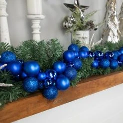 Northlight 6' Blue 3-Finish Shatterproof Ball Christmas Garland -Outlet Xmas Decor Tree Store GUEST e4b22044 6ea2 400a b63e afa3584e5d95
