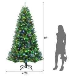 Costway 8ft Pre-lit Hinged Christmas Tree with Remote Control & 9 Lighting Modes -Outlet Xmas Decor Tree Store GUEST e5536e87 ed2f 48d2 bfae 8b122465befd