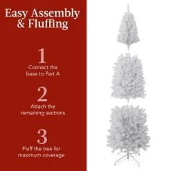 Best Choice Products White Artificial Holiday Christmas Pencil Tree w/ Metal Base -Outlet Xmas Decor Tree Store GUEST e5e974f5 b4e6 437e be3e 26e3599ae9ad