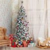 Yaheetech Flocked Pencil Artificial Christmas Tree Snow Frosted Christmas Tree, Green 2 Yaheetech Flocked Pencil Artificial Christmas Tree Snow Frosted Christmas Tree, Green -Outlet Xmas Decor Tree Store GUEST e627a623 e21c 4089 bb86 085cb9e78946