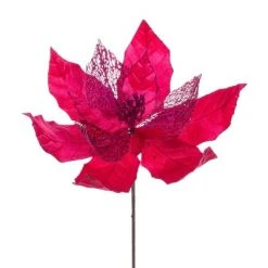 Vickerman 11" Velvet and Glitter Mesh Poinsettia Flower on Steem -Outlet Xmas Decor Tree Store GUEST e6aa4fca 9c25 489c be3f 95defc9192ea
