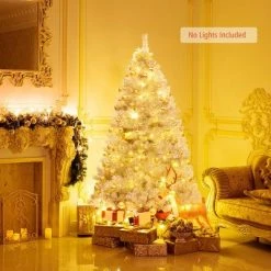 Tangkula 6Ft Hinged Artificial Silver Tinsel Christmas Tree with Metal Stand 11 Tangkula 6Ft Hinged Artificial Silver Tinsel Christmas Tree with Metal Stand -Outlet Xmas Decor Tree Store GUEST e76335f3 0d69 4a53 81f5 6d6d19b1636b