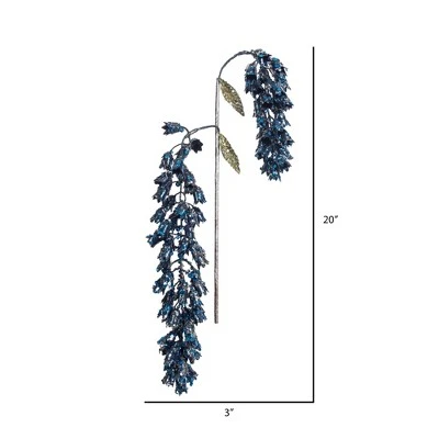 Vickerman 20" Pearl Glitter Hanging Foxglove Aritificial Christmas Spray 4 Vickerman 20" Pearl Glitter Hanging Foxglove Aritificial Christmas Spray - Image 2