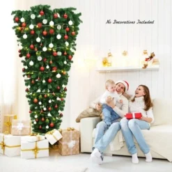 Costway 7Ft Unlit Upside Down Artificial Christmas Tree with 1000 Branch Tips Holiday -Outlet Xmas Decor Tree Store GUEST e8543430 df2c 486f 8cf9 4cb278548261