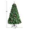 Costway 6ft 7ft8ft Unlit Hinged PVC Artificial Christmas Pine Tree with Red Berries
