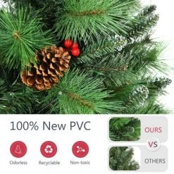 Costway 6ft7ft8ft Pre-lit Hinged Artificial Christmas Tree w/Pine Cones & Red Berries -Outlet Xmas Decor Tree Store GUEST e8d39657 2651 426c 8e7f 372b5f6c2e30