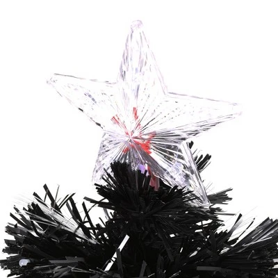 HOMCOM 35.5" Tall Pre-Lit Douglas Fir Artificial Christmas Tree with Realistic Branches, 90 Multi-Color LED Lights, Fiber Optics, and 90 Tips, Black 6 HOMCOM 35.5" Tall Pre-Lit Douglas Fir Artificial Christmas Tree with Realistic Branches, 90 Multi-Color LED Lights, Fiber Optics, and 90 Tips, Black - Image 4