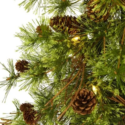 4ft Nearly Natural Pre-Lit LED Wyoming Alpine with Pinecones Artificial Christmas Tree Clear Lights 4 4ft Nearly Natural Pre-Lit LED Wyoming Alpine with Pinecones Artificial Christmas Tree Clear Lights - Image 2