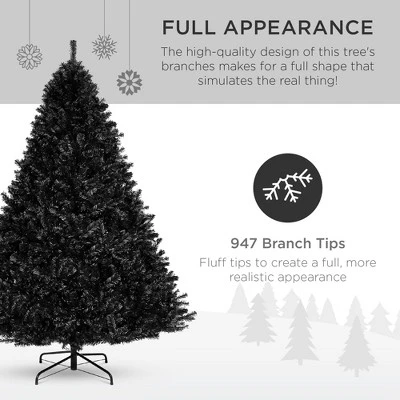 Best Choice Products Artificial Full Black Christmas Tree Holiday Decoration 4 Best Choice Products Artificial Full Black Christmas Tree Holiday Decoration - Image 2