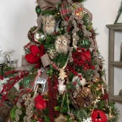 Northlight 6' x 3" Christmas Trees and Beads Wooden Garland