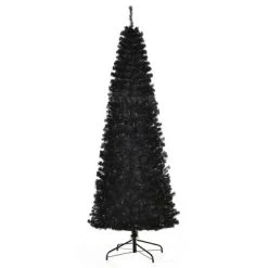 HOMCOM Artificial Christmas Tree with Stand, Xmas Pencil Tree with Halloween Style, Holiday Home Indoor Decoration for Party, Black -Outlet Xmas Decor Tree Store GUEST ebc68366 de54 4a71 b67e b35ee00f53cb