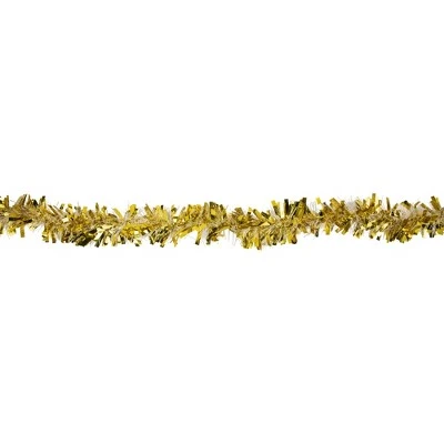 Northlight 50' x 4' Gold and Snowblush Wide Cut Tinsel Christmas Garland - Unlit 5 Northlight 50' x 4' Gold and Snowblush Wide Cut Tinsel Christmas Garland - Unlit - Image 3