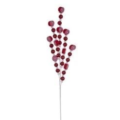 Vickerman 32" Red and White Swirl and Ball Spray, 4 per bag.