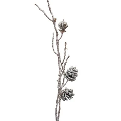 Northlight 42" White and Brown Sparkling Frosted Pinecone Twig Branch 6 Northlight 42" White and Brown Sparkling Frosted Pinecone Twig Branch - Image 4