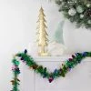 Northlight 50' x 2" Green and Multi-Color Christmas Light Bulb Wrapped Tinsel Garland - Unlit