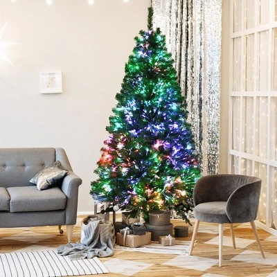 Costway 7ft Pre-lit Fiber Optic PVC Artificial Christmas Tree w/ 820 Branch Tips 3 Costway 7ft Pre-lit Fiber Optic PVC Artificial Christmas Tree w/ 820 Branch Tips