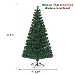 Costway 5'/6'/7'Pre-Lit Fiber Optic Christmas Tree 180/230/280 Lights Top Star -Outlet Xmas Decor Tree Store GUEST ee255fd0 8811 45f4 83a2 9e0d0e4b9b93