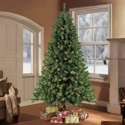 7.5ft Pre-lit Artificial Christmas Tree Full Newcastle Fir - Puleo