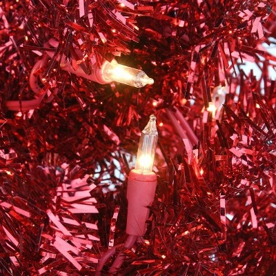 National Tree Company 6 ft Pre-Lit Artificial Christmas Tree, Red Tinsel, White Lights, Includes Stand 6 National Tree Company 6 ft Pre-Lit Artificial Christmas Tree, Red Tinsel, White Lights, Includes Stand - Image 4