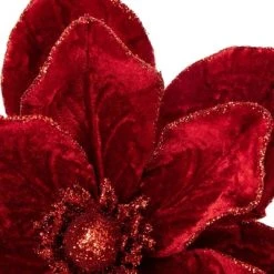 Northlight 24" Red Velvet Glittered Magnolia Christmas Stem Spray -Outlet Xmas Decor Tree Store GUEST eec031b9 f8a0 4fc8 87aa 240c2335f26e
