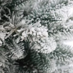 LuxenHome 3Ft Pre-Lit LED Artificial Flocked Fir Christmas Tree with Metal Pot -Outlet Xmas Decor Tree Store GUEST eec6a5aa 379d 4148 a16b 376122c73249