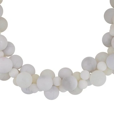 Northlight 6' White 3-Finish Shatterproof Ball Christmas Garland 5 Northlight 6' White 3-Finish Shatterproof Ball Christmas Garland - Image 3