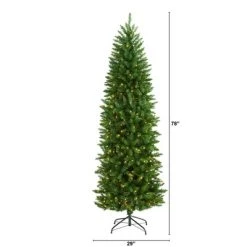 6.5ft Nearly Natural Pre-Lit LED Mountain Pine Artificial Christmas Tree Clear Lights