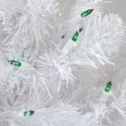 Northlight 2' Pre-Lit Small White Pine Artificial Christmas Tree, Green Lights