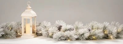 Sullivans 6' Flocked Pine & Cone Artificial Garland 72"L Green 4 Sullivans 6' Flocked Pine & Cone Artificial Garland 72"L Green - Image 2