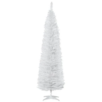 HOMCOM 82.75" Slim Noble Fir Unlit Artificial Christmas Tree with Realistic Branches and 499 Tips 14 HOMCOM 82.75" Slim Noble Fir Unlit Artificial Christmas Tree with Realistic Branches and 499 Tips - Image 12