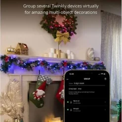 Twinkly Pre-Lit Garland App-Controlled LED Artificial Christmas Garland with 50 RGB+W (16 Million Colors + Warm White) LEDs. 9 Feet. Green Wire. -Outlet Xmas Decor Tree Store GUEST f0aa9999 c21b 428b becd 1fafd254aed9