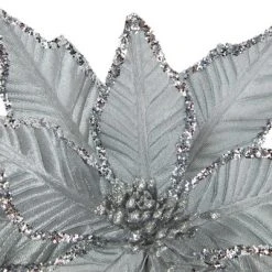 Northlight 25" Glittered Silver Poinsettia Christmas Stem Spray -Outlet Xmas Decor Tree Store GUEST f116ed28 500a 4b37 9dcb 907c714a068c