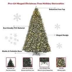 Tangkula 9'LED Lights Pre-lit Artificial Christmas Tree PVC Hinged Branches w/ 700 Warm White Lights 17 Tangkula 9'LED Lights Pre-lit Artificial Christmas Tree PVC Hinged Branches w/ 700 Warm White Lights -Outlet Xmas Decor Tree Store GUEST f147e0d4 3a3f 4659 b8b5 d7da17753b6e