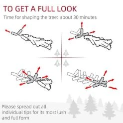 HOMCOM Pre-Lit Slim Noble Fir Artificial Christmas Tree with Realistic Branches, Warm White LED Lights and Tips, Green 13 HOMCOM Pre-Lit Slim Noble Fir Artificial Christmas Tree with Realistic Branches, Warm White LED Lights and Tips, Green -Outlet Xmas Decor Tree Store GUEST f16a6943 032b 4f09 99dd 831dce054400