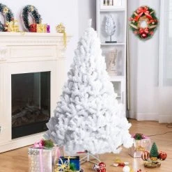 Costway 5Ft/6Ft/7Ft/8Ft Artificial PVC Christmas Tree W/Stand Holiday Season Indoor Outdoor White -Outlet Xmas Decor Tree Store GUEST f1e8cd31 6e5d 4b86 b3a8 6002df6e6c9e