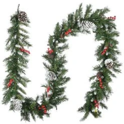 National Tree Company Pre-Lit Artificial Christmas Garland, Green, Frosted Berry, White Lights, with Pine Cones, Berry Clusters, Plug In, 9 Feet 9 National Tree Company Pre-Lit Artificial Christmas Garland, Green, Frosted Berry, White Lights, with Pine Cones, Berry Clusters, Plug In, 9 Feet -Outlet Xmas Decor Tree Store GUEST f29a8d2f bee2 4592 b21b 62e8164d282d
