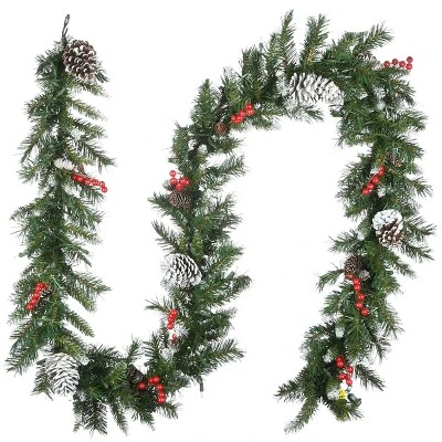 National Tree Company Pre-Lit Artificial Christmas Garland, Green, Frosted Berry, White Lights, with Pine Cones, Berry Clusters, Plug In, 9 Feet 6 National Tree Company Pre-Lit Artificial Christmas Garland, Green, Frosted Berry, White Lights, with Pine Cones, Berry Clusters, Plug In, 9 Feet - Image 4