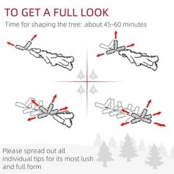 HOMCOM Prelit Artificial Christmas Tree Holiday Decoration with Warm White LED Lights, Auto Open, Steel Base, White -Outlet Xmas Decor Tree Store GUEST f35157d6 2663 4db2 b96b 6f0193b46715