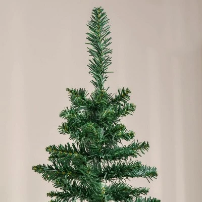 HOMCOM 82.75" Slim Noble Fir Unlit Artificial Christmas Tree with Realistic Branches and 499 Tips 7 HOMCOM 82.75" Slim Noble Fir Unlit Artificial Christmas Tree with Realistic Branches and 499 Tips - Image 5