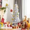 Costway 5ft Unlit Artificial Slim Pencil Christmas Tree with Metal Stand White -Outlet Xmas Decor Tree Store GUEST f408ac5e 8051 42a8 af70 1ca90aae0d30