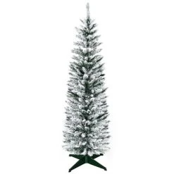 HOMCOM 59" Snow Flocked Artificial Pencil Christmas Tree, Slim Xmas Tree with Realistic Branches and Plastic Base Stand for Indoor Decoration 12 HOMCOM 59" Snow Flocked Artificial Pencil Christmas Tree, Slim Xmas Tree with Realistic Branches and Plastic Base Stand for Indoor Decoration -Outlet Xmas Decor Tree Store GUEST f44af0b0 12a1 4542 b7d7 5f801441d608