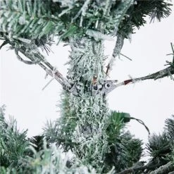 Yaheetech Prelit Flocked Pencil Artificial Christmas Tree Holiday Decoration Hinged Spruce, Green -Outlet Xmas Decor Tree Store GUEST f45a0895 9a92 4510 bc40 6c1e89329f7e