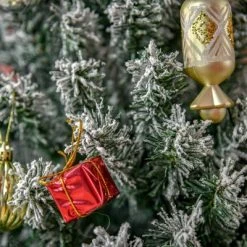 HOMCOM Tall Unlit Snow-Flocked Slim Artificial Christmas Tree with Realistic Branches -Outlet Xmas Decor Tree Store GUEST f4fcbc05 19ec 485d ab40 a87b43f8c7ce