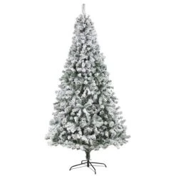 Nearly Natural 8' Flocked Rock Springs Spruce Artificial Christmas Tree