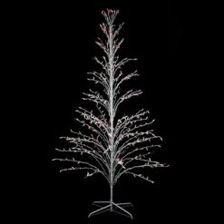 Northlight 6' Prelit Artificial Christmas Tree White Lighted Cascade Twig Outdoor Decoration - Multi-Color Lights